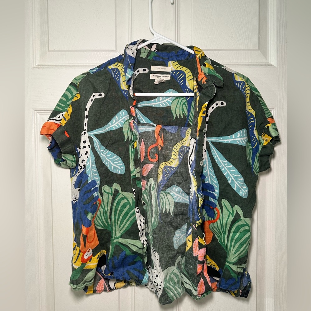 Christian Siriano NY button up 100% linen